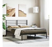 vidaXL Cadre de lit métal avec tête de lit noir 120x190 cm 352316