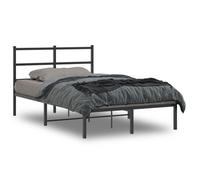 Vidaxl Cadre De Lit Métal Avec Tête De Lit Noir 120x190 Cm Noir