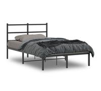 vidaXL Cadre de lit métal avec tête de lit noir 120x190 cm 355362