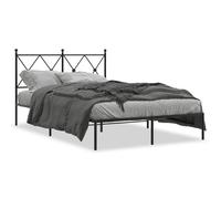 Vidaxl Cadre De Lit Métal Avec Tête De Lit Noir 120x200 Cm Noir