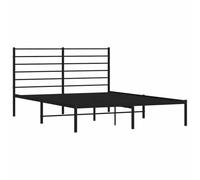 vidaXL Cadre de lit en métal avec tête de lit noir 140 x 190 cm