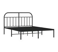 Bedframe met hoofdbord metaal zwart 140x200 cm353636