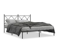 Vidaxl Cadre De Lit Métal Avec Tête De Lit Noir 150x200 Cm Noir