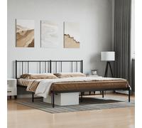 Cadre de lit métal avec tête de lit noir 180x200 cm, lit double, meuble de chambre à coucher, lit d'invité, lit, cadre de lit en métal, sommier