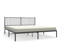 vidaXL Cadre de lit métal avec tête de lit noir 183x213 cm