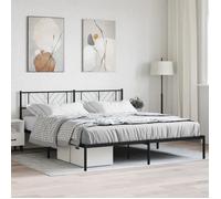 vidaXL Cadre de lit métal avec tête de lit noir 193x203 cm 372185