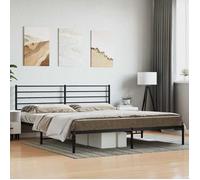 vidaXL Cadre de lit métal avec tête de lit noir 200x200 cm 352326