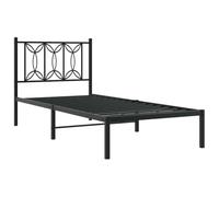 vidaXL Cadre de lit métal avec tête de lit Noir 90x190 cm Lit simple avec sommier