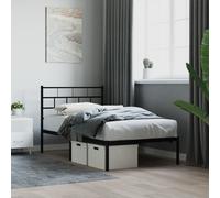 Vidaxl Cadre De Lit Métal Avec Tête De Lit Noir 90x190 Cm Noir