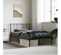 vidaXL Cadre de lit métal avec tête de lit noir 90x200 cm 352473