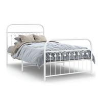 vidaXL Cadre de lit métal avec tête de lit/pied de lit blanc 100x200cm