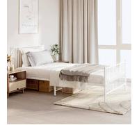 vidaXL Cadre de lit métal avec tête de lit-pied de lit blanc 107x203cm 350945