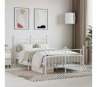vidaXL Cadre de lit métal avec tête de lit-pied de lit blanc 120x190cm 353601