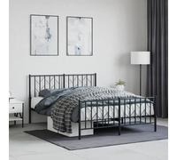 Cadre de Lit Sommier à Lattes Adulte Meuble Chambre Intérieur Métal vidaXL