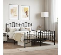 Vidaxl Cadre De Lit Métal Avec Tête De Lit/Pied De Lit Noir 140x200 Cm Noir
