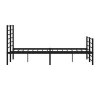 Vidaxl Cadre De Lit Métal Avec Tête De Lit/Pied De Lit Noir 140x200 Cm Noir