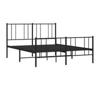 Vidaxl Cadre De Lit Métal Avec Tête De Lit/Pied De Lit Noir 160x200 Cm Noir