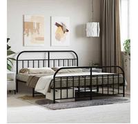 vidaXL Cadre de lit métal avec tête de lit-pied de lit noir 180x200 cm 353657