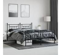 Bedframe met voetbord zonder matras metaal zwart 180x200 cm353559