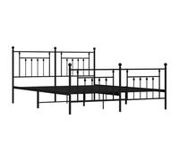 Vidaxl Cadre De Lit Métal Sans Matelas Avec Pied De Lit Noir 183x213cm Noir
