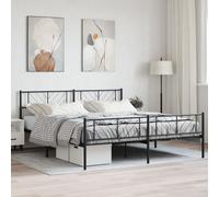 Vidaxl Cadre De Lit Métal Avec Tête De Lit/Pied De Lit Noir 200x200 Cm Noir
