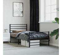 Vidaxl Cadre De Lit Métal Avec Tête De Lit/Pied De Lit Noir 80x200 Cm Noir