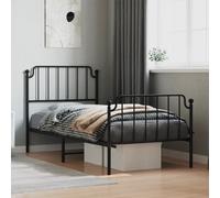 Vidaxl Cadre De Lit Métal Avec Tête De Lit/Pied De Lit Noir 90x200 Cm Noir