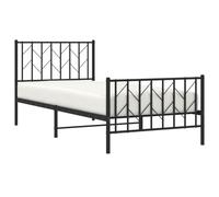 Vidaxl Cadre De Lit Métal Avec Tête De Lit/Pied De Lit Noir 90x190 Cm Noir