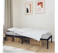 vidaXL Cadre de lit métal noir 75x190 cm 350836