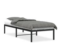vidaXL Cadre de lit simple avec sommier à lattes et pied métal noir 80x200 cm