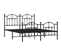 vidaXL Cadre de lit en métal 353457 avec tête et pied de lit noir 140x190 cm