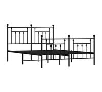 vidaXL Cadre de lit en métal avec tête et pied de lit noir 140x190 cm 353555