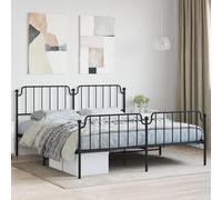 Vidaxl Cadre De Lit Métal Sans Matelas Avec Pied De Lit Noir 183x213cm Noir