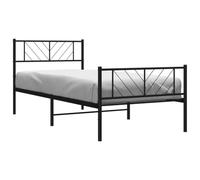 vidaXL Cadre de lit métal sans Matelas avec Pied de lit Noir 80x200 cm
