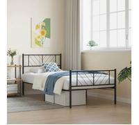 vidaXL Cadre de lit métal sans matelas avec pied de lit noir 80x200 cm 372188