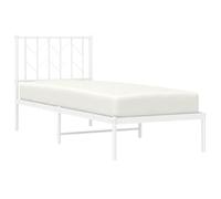 vidaXL Cadre de lit métal sans Matelas avec tête de lit Blanc 75x190cm