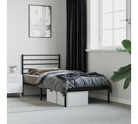 Vidaxl Cadre De Lit Métal Avec Tête De Lit Noir 100x190 Cm Noir