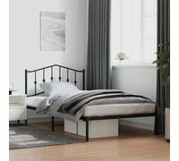 vidaXL Cadre de lit métal sans matelas avec tête de lit noir 107x203cm