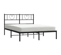 vidaXL Cadre de lit métal sans Matelas avec tête de lit Noir 120x200cm