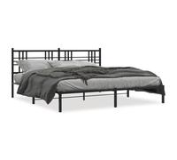 vidaXL Cadre de lit métal sans matelas avec tête de lit noir 183x213cm