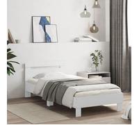 vidaXL Cadre de lit sans matelas avec tête de lit 90x190 cm Blanc G