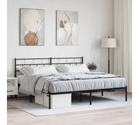 Vidaxl Cadre De Lit Métal Sans Matelas Avec Tête De Lit Noir 183x213cm Noir