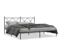 Vidaxl Cadre De Lit Métal Sans Matelas Avec Tête De Lit Noir 183x213cm Noir