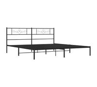 vidaXL Cadre de lit métal 193x203 cm avec tête de lit sans matelas Noir