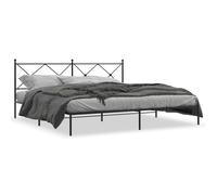 vidaXL Cadre de lit métal sans matelas avec tête de lit noir 193x203cm