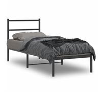 vidaXL Cadre de lit métal sans Matelas avec tête de lit Noir 80x200 cm