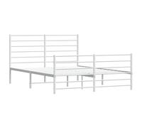 vidaXL Cadre de lit en métal sans matelas ni pied de lit Blanc 140x190 cm