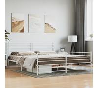 vidaXL Cadre de lit métal avec tête de lit-pied de lit blanc 183x213cm 352391