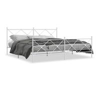 Vidaxl Cadre De Lit Métal Sans Matelas Et Pied De Lit Blanc 193x203 Cm Blanc