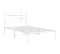 vidaXL Cadre de lit en métal avec tête de lit – Blanc 100 x 190 cm